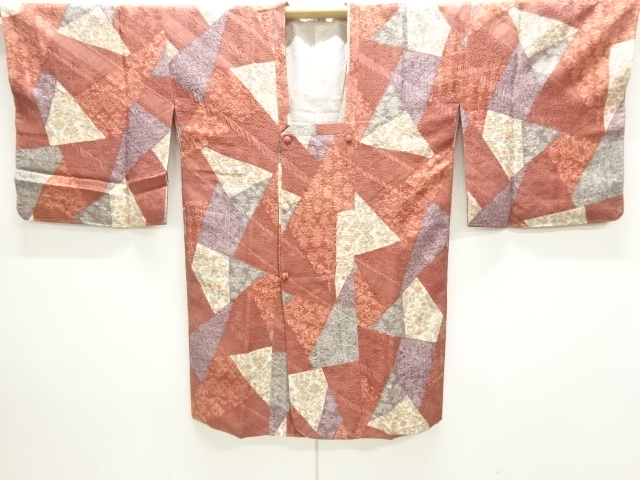 JAPANESE KIMONO / UNUSED MICHIYUKI COAT / WOVEN ARABESQUE FLOWER 